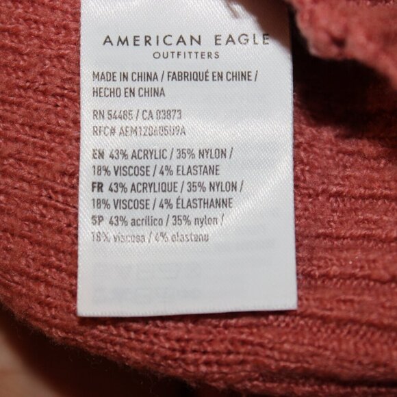 American Eagle V-Neck Button Down Cropped Cardigan Women's Size XS in Rust - Picture 7 of 10